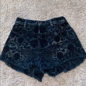 Free People Black Jean Shorts